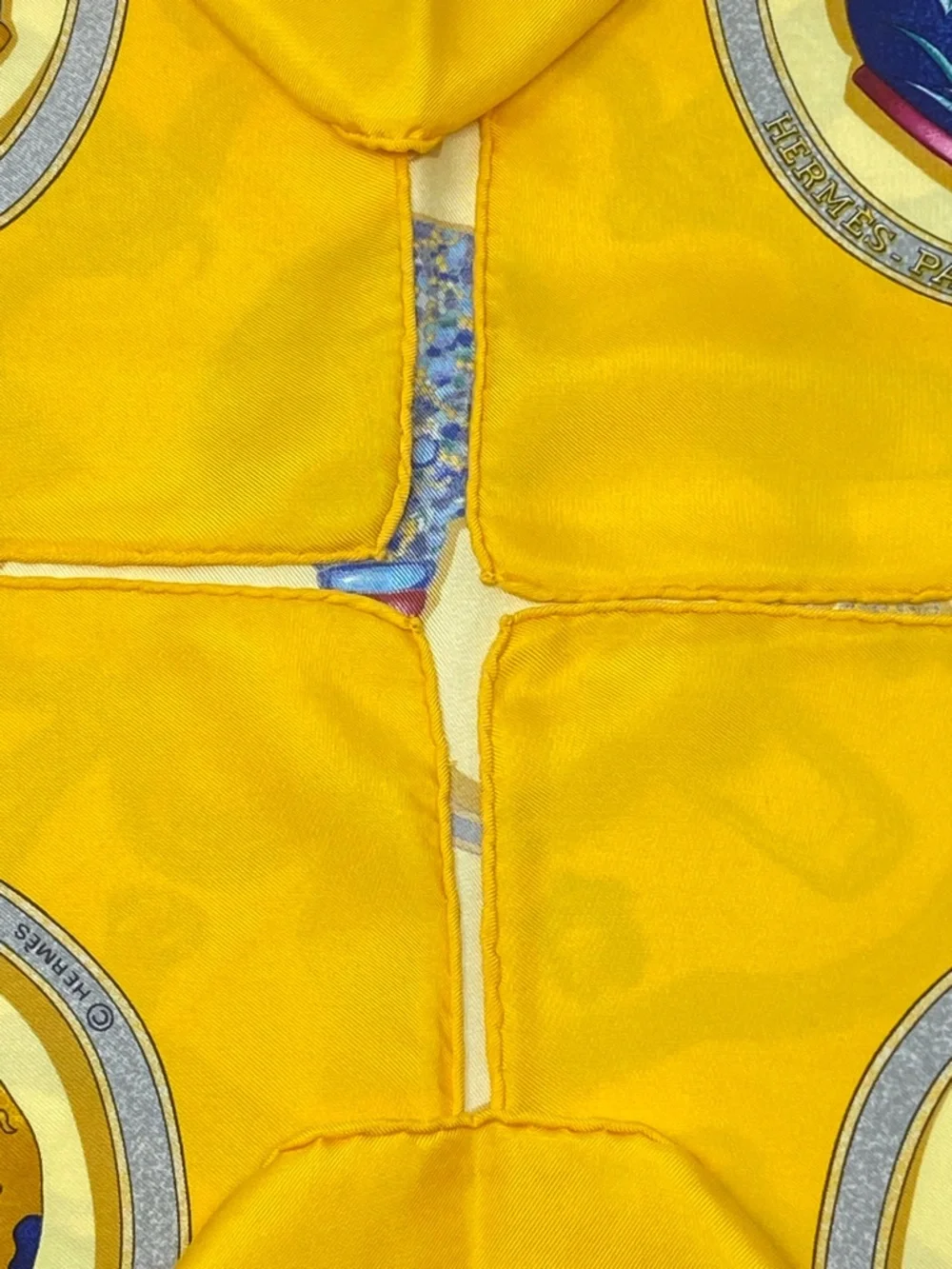 Hermes Vintage Silk Scarf Carre 90 Flacons Catherine Baschet Yellow - Picture 7 of 16
